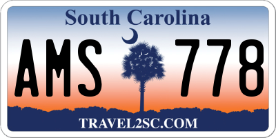 SC license plate AMS778