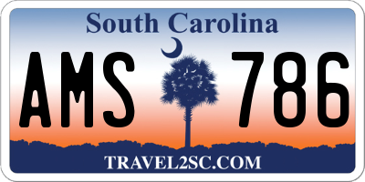 SC license plate AMS786