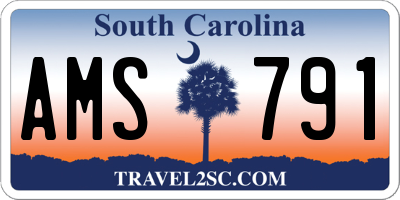 SC license plate AMS791