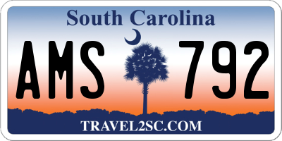 SC license plate AMS792
