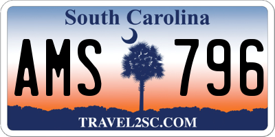 SC license plate AMS796