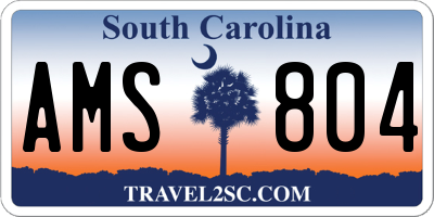SC license plate AMS804