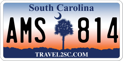 SC license plate AMS814