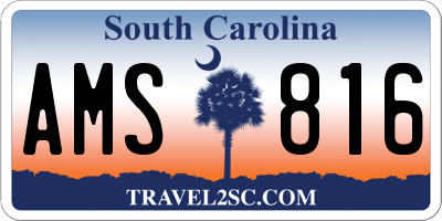 SC license plate AMS816