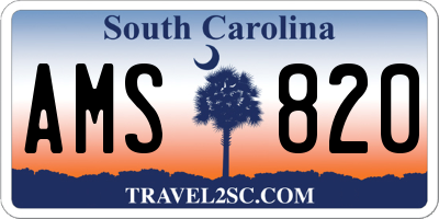 SC license plate AMS820