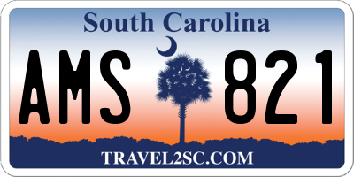 SC license plate AMS821