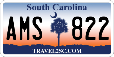 SC license plate AMS822