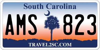 SC license plate AMS823