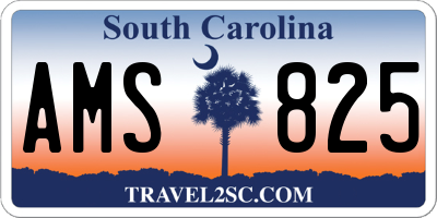 SC license plate AMS825