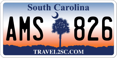 SC license plate AMS826