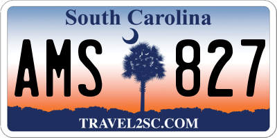 SC license plate AMS827