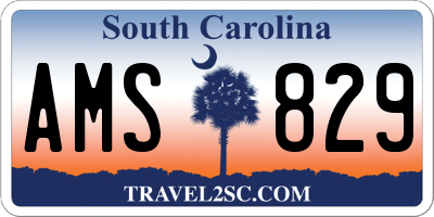SC license plate AMS829