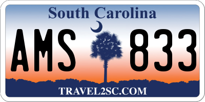 SC license plate AMS833