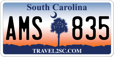 SC license plate AMS835