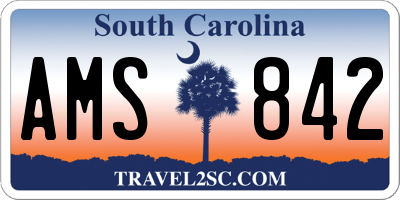 SC license plate AMS842