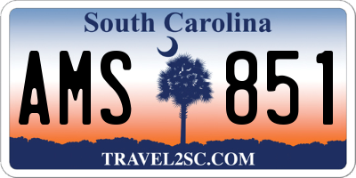 SC license plate AMS851