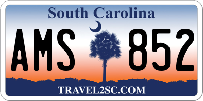 SC license plate AMS852