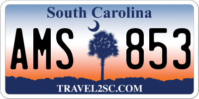 SC license plate AMS853
