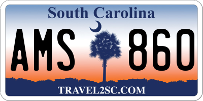 SC license plate AMS860