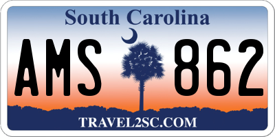 SC license plate AMS862