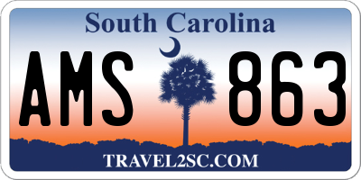 SC license plate AMS863