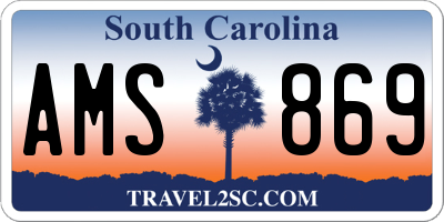 SC license plate AMS869