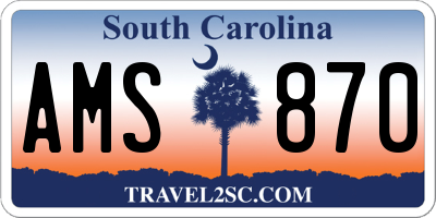 SC license plate AMS870