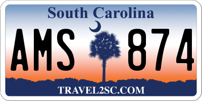 SC license plate AMS874