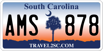 SC license plate AMS878