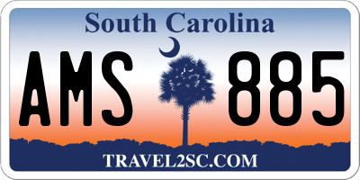 SC license plate AMS885