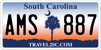 SC license plate AMS887