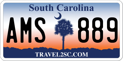 SC license plate AMS889