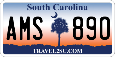 SC license plate AMS890