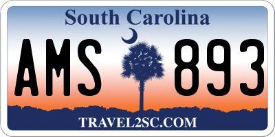 SC license plate AMS893