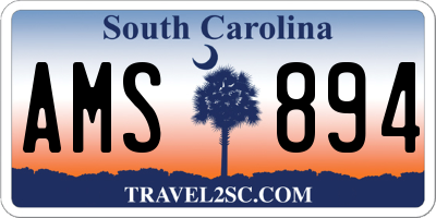 SC license plate AMS894
