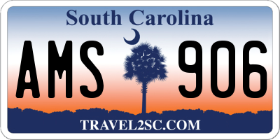 SC license plate AMS906