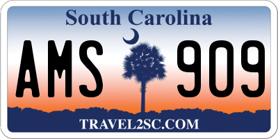 SC license plate AMS909