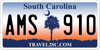 SC license plate AMS910