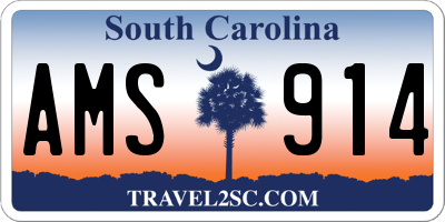 SC license plate AMS914