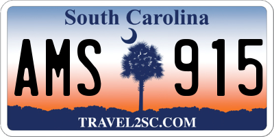 SC license plate AMS915