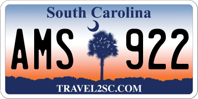 SC license plate AMS922