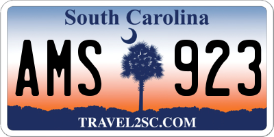 SC license plate AMS923