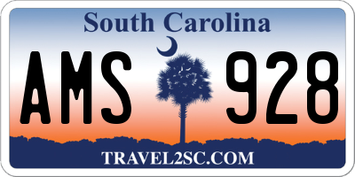 SC license plate AMS928