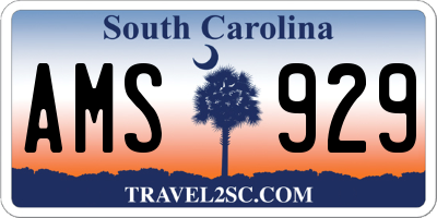SC license plate AMS929