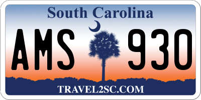 SC license plate AMS930