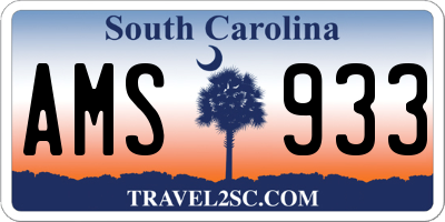 SC license plate AMS933