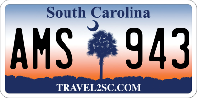 SC license plate AMS943
