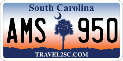 SC license plate AMS950