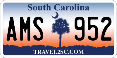 SC license plate AMS952