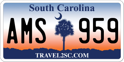 SC license plate AMS959